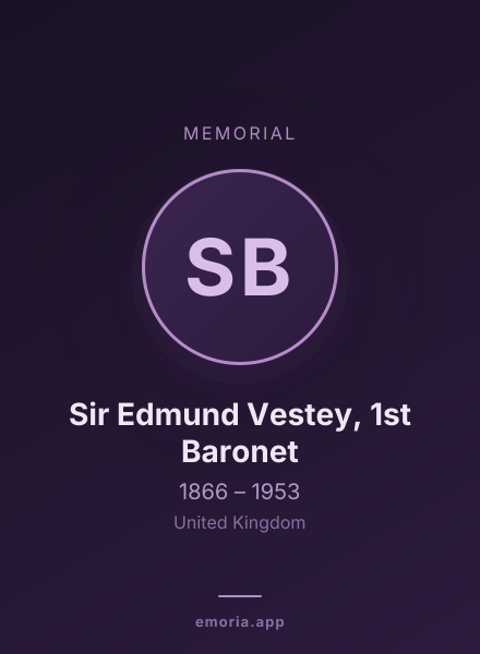 Memorial portrait of Sir Edmund Vestey, 1st Baronet