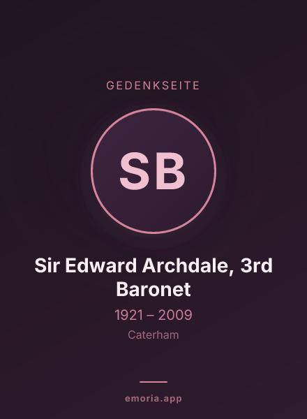 Gedenkportrait von Sir Edward Archdale, 3rd Baronet