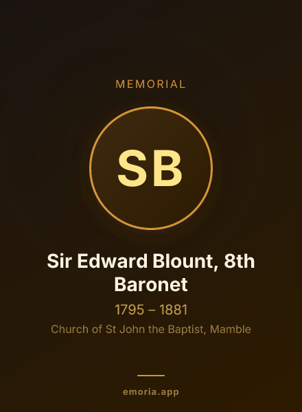 Memorial portrait of Sir Edward Blount, 8th Baronet