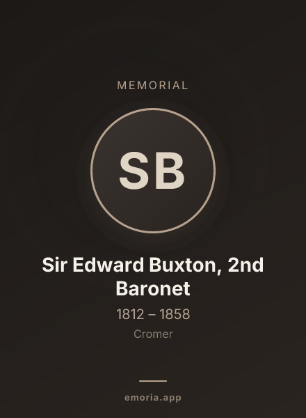 Memorial portrait of Sir Edward Buxton, 2nd Baronet