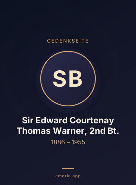 Gedenkportrait von Sir Edward Courtenay Thomas Warner, 2nd Bt.