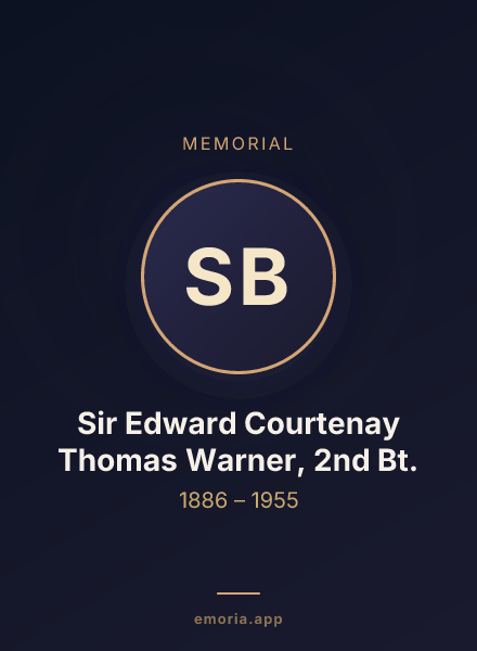 Memorial portrait of Sir Edward Courtenay Thomas Warner, 2nd Bt.
