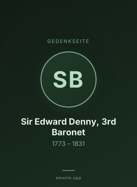 Gedenkportrait von Sir Edward Denny, 3rd Baronet