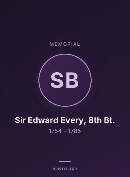 Memorial portrait of Sir Edward Every, 8th Bt.