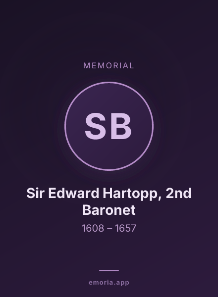 Memorial portrait of Sir Edward Hartopp, 2nd Baronet