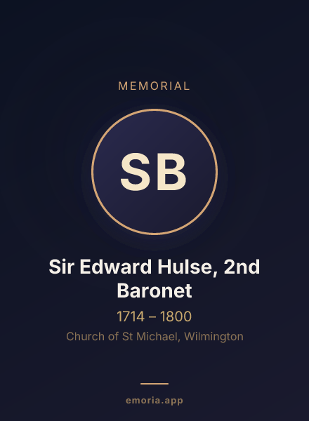 Memorial portrait of Sir Edward Hulse, 2nd Baronet