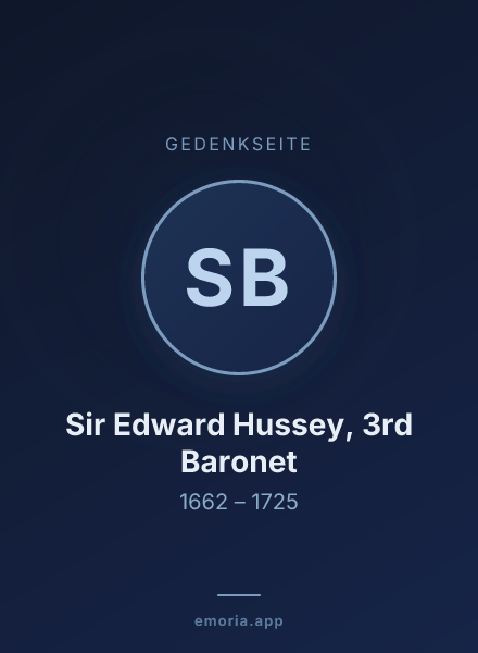 Gedenkportrait von Sir Edward Hussey, 3rd Baronet