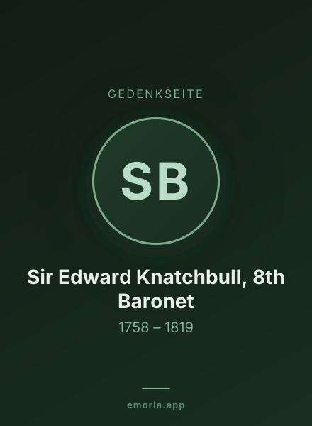 Gedenkportrait von Sir Edward Knatchbull, 8th Baronet