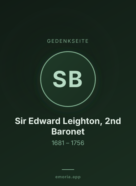 Gedenkportrait von Sir Edward Leighton, 2nd Baronet