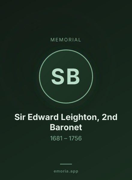 Memorial portrait of Sir Edward Leighton, 2nd Baronet