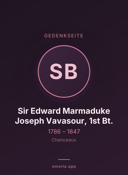 Gedenkportrait von Sir Edward Marmaduke Joseph Vavasour, 1st Bt.