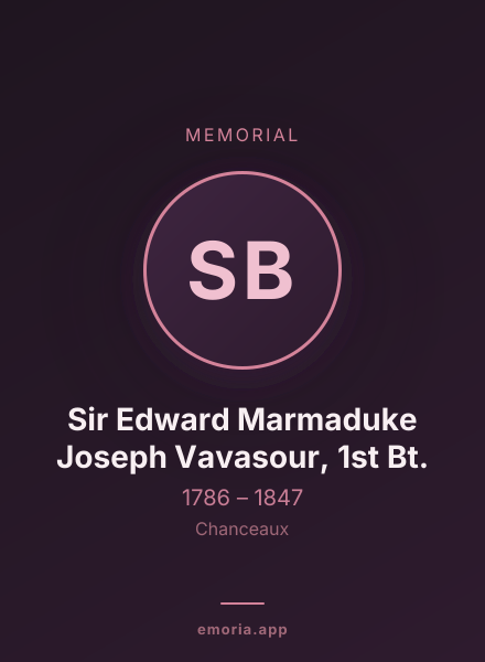 Memorial portrait of Sir Edward Marmaduke Joseph Vavasour, 1st Bt.