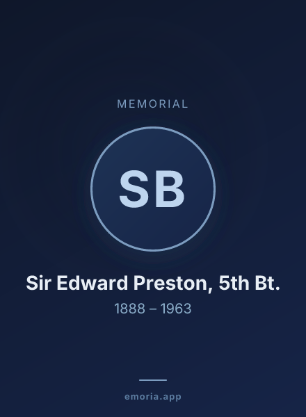 Memorial portrait of Sir Edward Preston, 5th Bt.