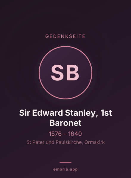Gedenkportrait von Sir Edward Stanley, 1st Baronet