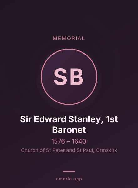 Memorial portrait of Sir Edward Stanley, 1st Baronet