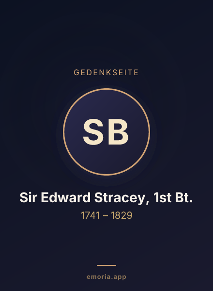 Gedenkportrait von Sir Edward Stracey, 1st Bt.