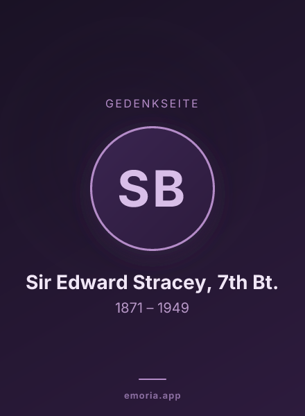 Gedenkportrait von Sir Edward Stracey, 7th Bt.