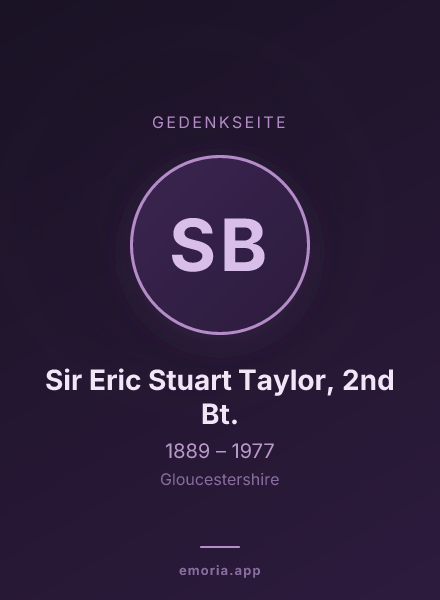 Gedenkportrait von Sir Eric Stuart Taylor, 2nd Bt.