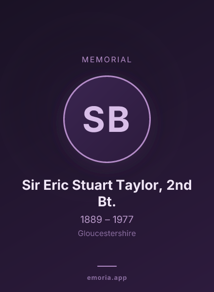 Memorial portrait of Sir Eric Stuart Taylor, 2nd Bt.