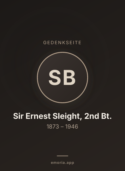 Gedenkportrait von Sir Ernest Sleight, 2nd Bt.