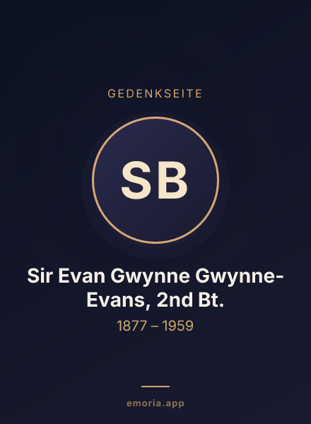 Gedenkportrait von Sir Evan Gwynne Gwynne-Evans, 2nd Bt.