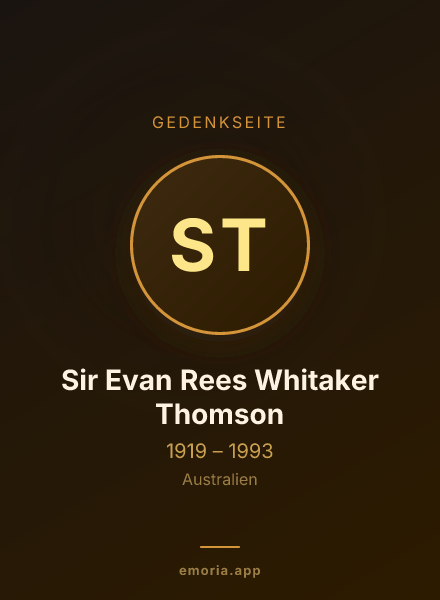 Gedenkportrait von Sir Evan Rees Whitaker Thomson