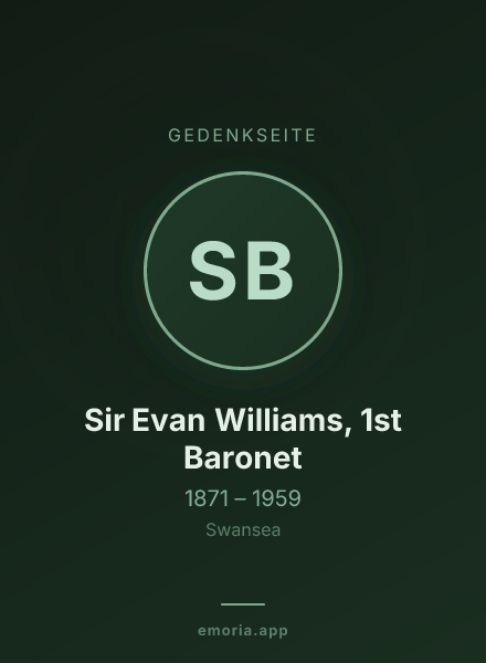 Gedenkportrait von Sir Evan Williams, 1st Baronet
