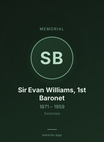 Memorial portrait of Sir Evan Williams, 1st Baronet