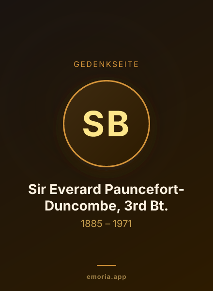 Gedenkportrait von Sir Everard Pauncefort-Duncombe, 3rd Bt.
