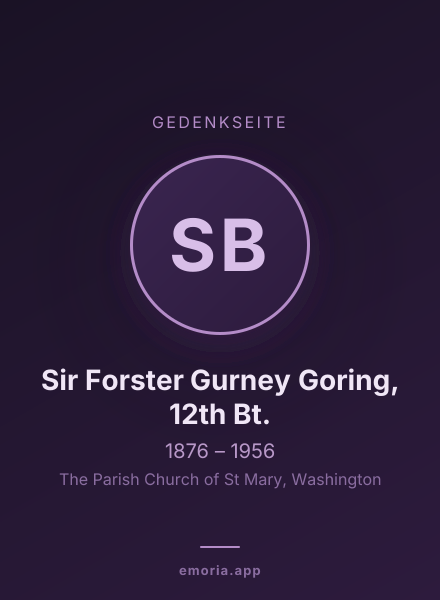 Gedenkportrait von Sir Forster Gurney Goring, 12th Bt.