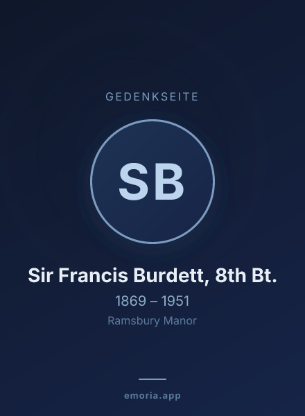 Gedenkportrait von Sir Francis Burdett, 8th Bt.