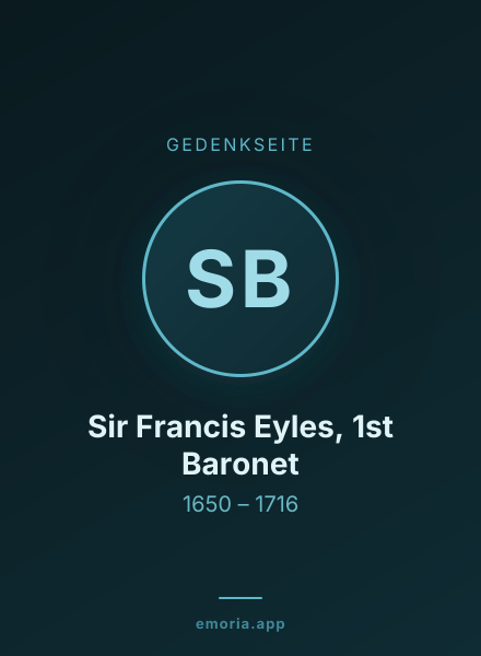 Gedenkportrait von Sir Francis Eyles, 1st Baronet