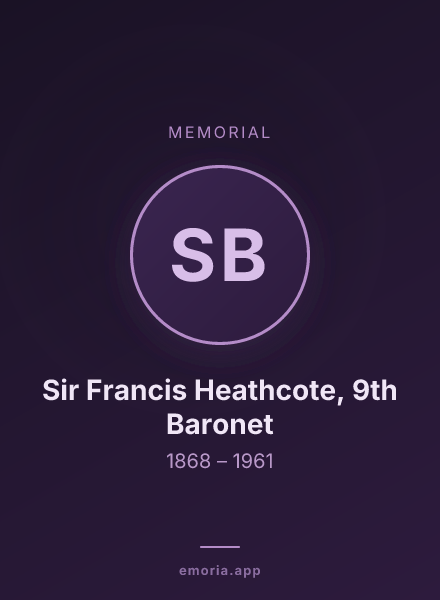 Memorial portrait of Sir Francis Heathcote, 9th Baronet