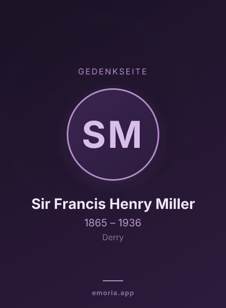 Gedenkportrait von Sir Francis Henry Miller