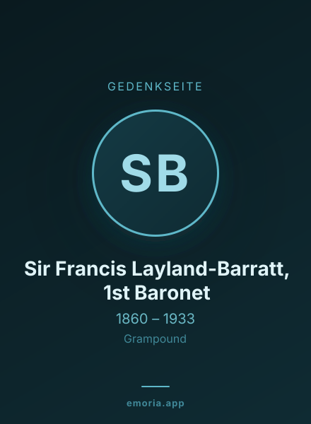Gedenkportrait von Sir Francis Layland-Barratt, 1st Baronet