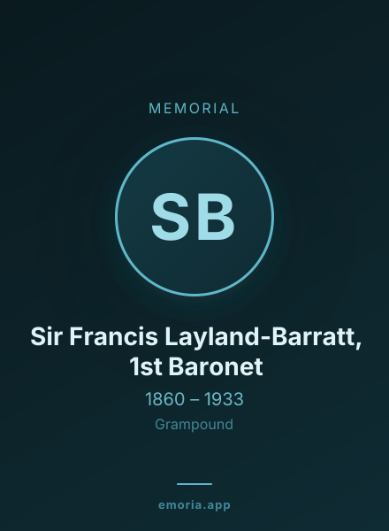 Memorial portrait of Sir Francis Layland-Barratt, 1st Baronet