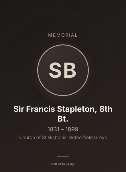 Memorial portrait of Sir Francis Stapleton, 8th Bt.