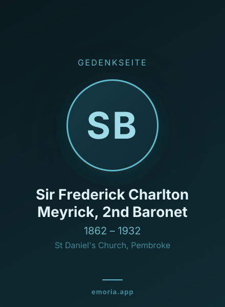 Gedenkportrait von Sir Frederick Charlton Meyrick, 2nd Baronet