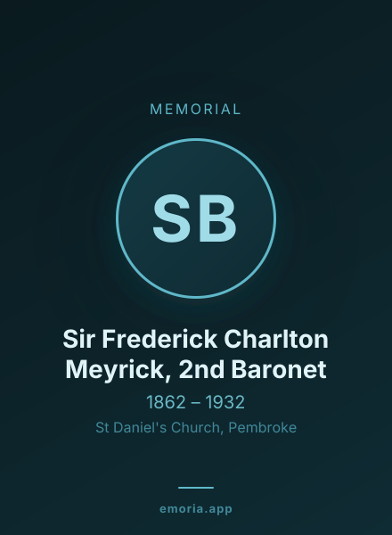 Memorial portrait of Sir Frederick Charlton Meyrick, 2nd Baronet
