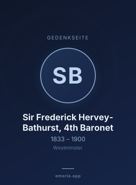 Gedenkportrait von Sir Frederick Hervey-Bathurst, 4th Baronet