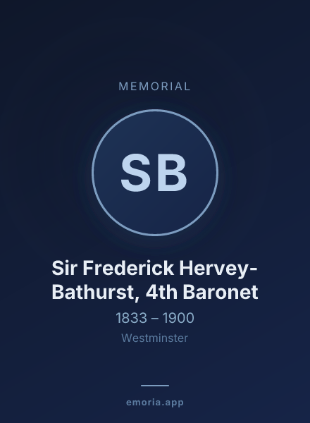 Memorial portrait of Sir Frederick Hervey-Bathurst, 4th Baronet