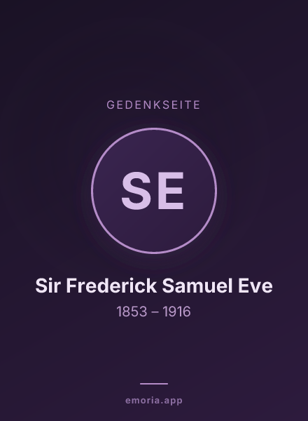 Gedenkportrait von Sir Frederick Samuel Eve