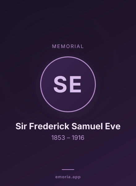 Memorial portrait of Sir Frederick Samuel Eve
