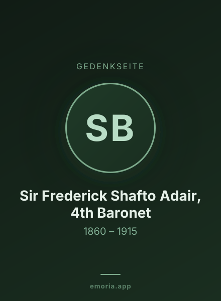 Gedenkportrait von Sir Frederick Shafto Adair, 4th Baronet