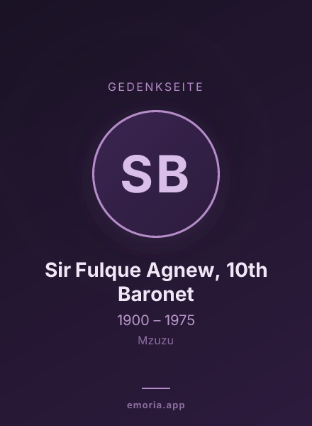 Gedenkportrait von Sir Fulque Agnew, 10th Baronet