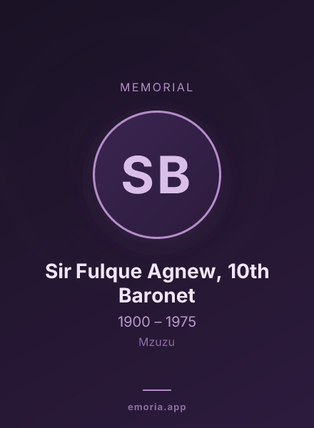 Memorial portrait of Sir Fulque Agnew, 10th Baronet