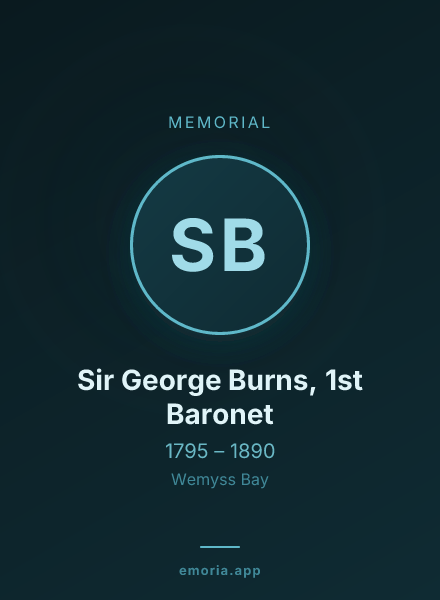 Memorial portrait of Sir George Burns, 1st Baronet