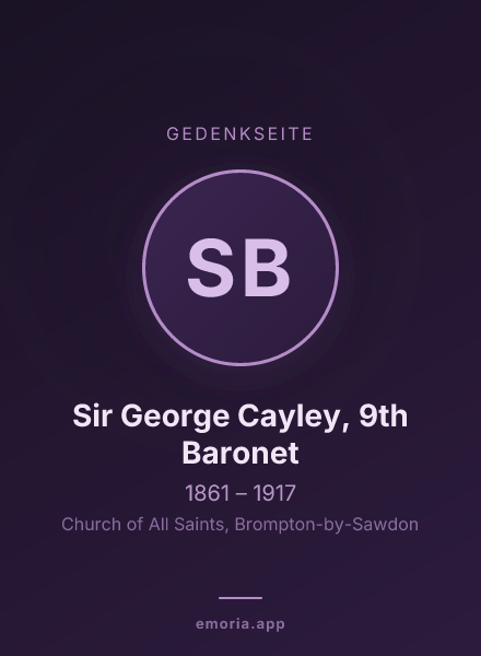 Gedenkportrait von Sir George Cayley, 9th Baronet