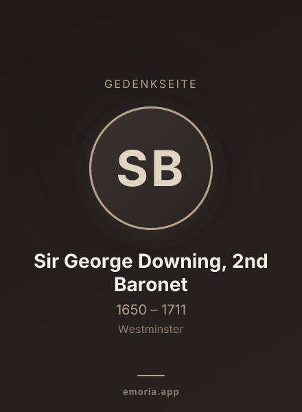 Gedenkportrait von Sir George Downing, 2nd Baronet