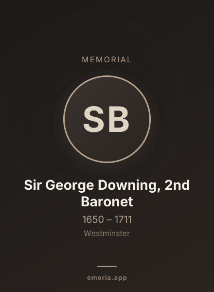 Memorial portrait of Sir George Downing, 2nd Baronet